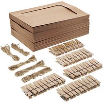 Juvale Cardboard Paper Picture Frame DIY Hanging Kit (50 Pack) 5x7 Inch Kraft, 1