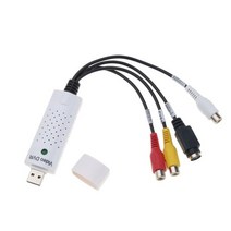 usb 2.0 비디오 캡처 그래버 카드 오디오 어댑터 usb vhs box vhs dvd vcr tv to digital converter for windows 7 8 10, 하얀