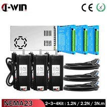 2kit 3kit 4kit nema23 폐쇄 루프 시스템: 폐쇄 루프 모터 dc 모터 + 하이브리드 서보 드라이버가 있는 3m 케이블 hbs57h amp 전원 공급 장치, 협력사, 3 키트 2.2n, 전원 공급 없이