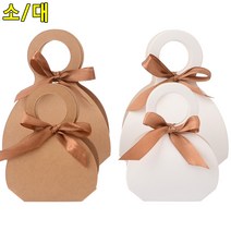 복주머니디자인 접이식 종이가방 선물케이스, 색상/사이즈, 소 - 화이트