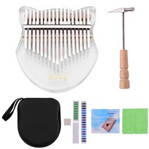 kalimba 17 키 투명 c 톤 크리스탈 클리어 핑거 피아노 핑거 피아노 내장 컬러 조명 모듈 악기, 여우 모양의