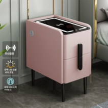 스마트협탁 침대옆 bedside 테이블 usb 블루투스 무선충전, 완제품, 50cm, 핑크 무선충전+삼색등+USB