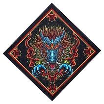 AIWOLU 남성용 반다나 - 수분 흡수 프린트 다용도 멋진 해적 반다나 헤드 랩 손수건, Gold Dragon