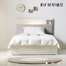 보루네오 르제아Po 침대 독립유로탑매트리스 LED 3서랍 수납 세트 SS, 메이플