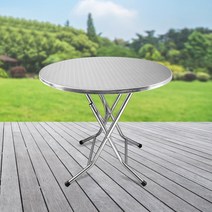 깡통 테이블 원형 옥외 테라스 카페 접이식 숯불 드럼, 높이 72cm x 지름 118cm