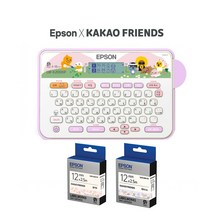 엡손 카카오프렌즈 라벨프린터 라벨프린트 LW-K200KP 연필1P증정, [SET]라벨프린터+라벨스티커2개(플라워+해피니스)