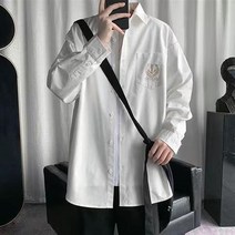 HXT 사계절 남성 셔츠 남방 카라 긴팔 스티치 루즈핏 상의 빅사이즈 S~5XL