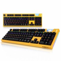ABKO HACKER K660 ARC 프리미엄 카일광축 완전방수 레인보우 LED 게이밍 키보드 (옐로우 리니어), 본상품선택