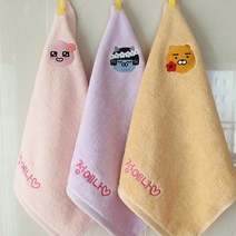 이름인쇄 어린이집_유치원_주방 고리수건 5매 모음, 1개, 01카카오프렌즈해피=어피치(핑크)