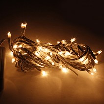 크리스마스 성탄절 야외 루프탑 꾸미기 데코 줄 조명 60구 백색선 웜색전구 3M 전원잭포함 트리 전구, 백색