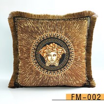 아메리칸 소파 쿠션 커버 거실 북유럽 라이트 럭셔리 유럽식 빈티지 침대, 골드 FM-002 + 45x45cm(베개심포함)