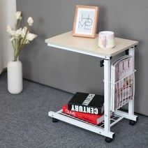 YLB예림방 디엔나 높이조절 이동식 사이드 테이블, 디앤나 메이플