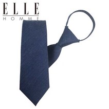 엘르옴므 ELLE HOMME 엘르옴므 실크 지퍼/자동 넥타이-폴스 네이비 7cm