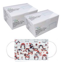 3겹 일회용 어린이 마스크 MB필터 캐릭터 덴탈 3중필터, 100매, 펭귄