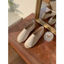 (225-250) 데일리 에스파듀 문양 발편함 누벅 슬립온 로퍼 1cm