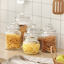 데이즈룸 빈티지 글라스 캔디자 보관용기 4size 2P세트, 2개, 1250ml