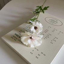 버터플라이 라넌큘러스 조화 꽃 가지 달빛스토어, 화이트