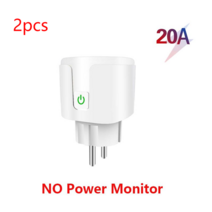 EU 투야 플러그 와이파이 구글 홈 블루투스 무선 원격 소켓 스마트 타이머 음성 제어 난연 PC 20A, [02] 2개