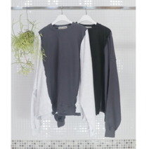 더블유 FM 남녀공용 가을신상 빈티지 투블럭 루즈핏 맨투맨 티셔츠