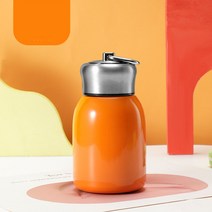 KNVST 귀엽 미니 스텐리 휴대용 텀블러 진공 등산용 손잡이 가벼운 대용량 보온병 300mL, 오렌지