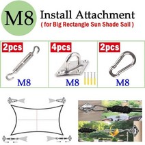 테라스 전원주택 카페 고정 어닝 차양막 주차장 캐노피 2.5x3m 직사각형 캠핑 텐트, m8 세트, 2.5m x 3m