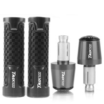 nmax pcx 호환슬라이더 프론트 리어 머플러 가드 TMAX T 500 오토바이 CNC 액세서리 핸들 바 그립 엔드 YAM, 13 grey grey