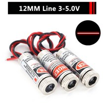 650nm 5mw 레드 포인트라인크로스 레이저 모듈 헤드 유리 렌즈 초점 조절 가능한 초점 조절 가능한 레이저 다이오드 헤드 산업용 클래스, 12MM 라인 3-5.0V