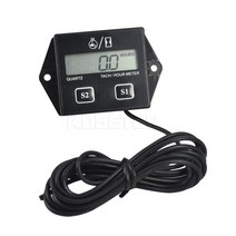 자동차 계기판 디지털 엔진 Tach Hour Meter Tachometer Gauge Engine RPM LCD Display For Motorcycle Mot, Black, CHINA