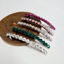 여성 8cm 큐빅 진주 보석 스왈 머리핀 헤어핀 자동핀