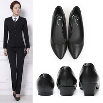 바이스타 심플하게 편하게 블랙 가죽 펌프스