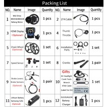 전기 자전거 접이식 BAFANG 8FUN 36V 500W 중반 드라이브 BBS02B 모터 17.5Ah 삼성 호환 셀 E-BIKE 리튬 배, 11 44T 500C Display, 02 브레이크 센서