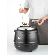 뷔페 보온 가열 10L 실버 원통형, 10L 레트로 매트 블랙
