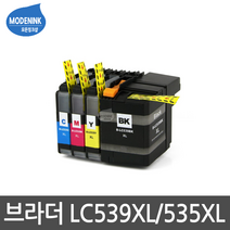 브라더 LC539X LC535XL DCP-J100 DPC-J105 MFC-J200 비정품잉크, 1개, 빨강