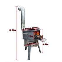 장작난로 주물 화목 난로 캠핑 펜션 낚시 바베큐 불멍, 35cm 원형 2개