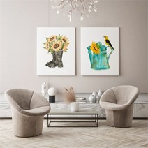 셀러허브 감성 수채화 해바라기 그림 액자 No21 31 캔버스 3호, 26번／3호19x27cm(캔버스액자옆면연장)