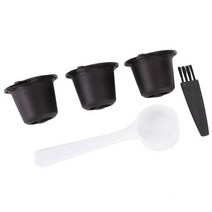 휴대용 캡슐커피머신 3Pcs 재사용 필터 Nespresso 기계 액세서리에 리필 되나요 컵 맞는, [01] black