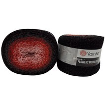 얀아트 플라워 YarnArt flower 520g 블랙 레드 핑크 뜨개질 초보용 아크릴 콘사 울 플레인 면사