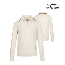 팬텀 골프 fantom남성 카라 시보리 배색 반집업 긴팔티 F211B3TH017_WH, 95, WH