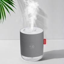미니가습기 회사용가습기 화이트 스노우 마운틴 가습기 500ML 초음파 USB 아로마 에어 디퓨저 부드러운 빛 테라피 휴미디파이어 가정용, 회색