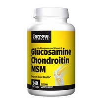 Jarrow 재로우 자로우 글루코사민 콘드로이틴 콘드로이친 Chondroitin + 식이유황 MSM - 240정