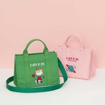 스누피 사각 크로스 캔버스 토트 백 가벼운 자수 에코백 텀블러 가방