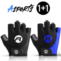 듀웨이 ASPORTS 자전거 반장갑 1+1, 블랙(XL), 블랙(XL)