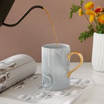 까사무띠 골드 24K 마블머그 10종 5color, 그레이 450ml