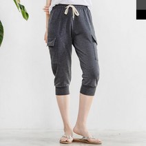 여성 트레이닝 바지 여자 7부 카고 팬츠 반 홈웨어 운동복 츄리닝 옷 의류 실내복 추리닝 여름