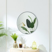 이안 욕실 화장대 벽걸이 PVC 거울, 01. 원형, 01. 화이트
