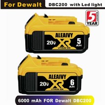 디월트파워스택 배터리 dewalt dcb184 dcb181 dcb182 dcb200 20v 3a 5a 6a 18volt 20v 용 20v 6 0ah max xr 전원 도구 교체, 1개 6.0아