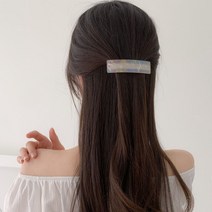블루씨티 사각 마블 셀룰로오스 반묶음 옆머리 헤어 자동 머리핀