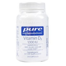 Pure Encapsulations 비타민 D3 1000 IU 캡슐, 250개입, 1개