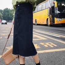 가바바 여성 청스커트 빈티지하게 입으려면 이옷이 데일리 데님 롱 스커트 G39039