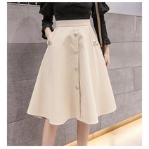 빨강몽키 rm8634 플레어스커트 봄여름치마 단추포인트 A라인 스커트QQ 스커트